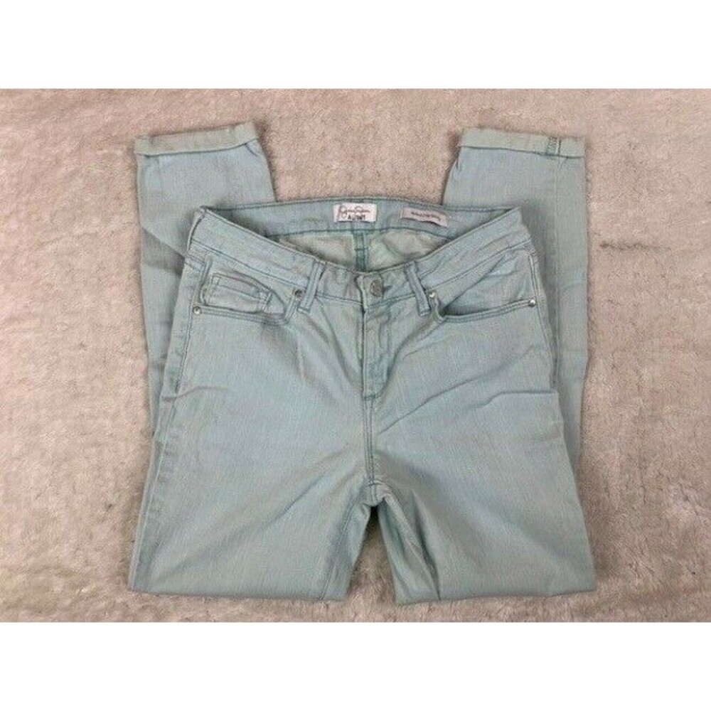 Jessica Simpson Size 8 29 Womens Jeans Mint Green Stretch Rolled Crop Skinny